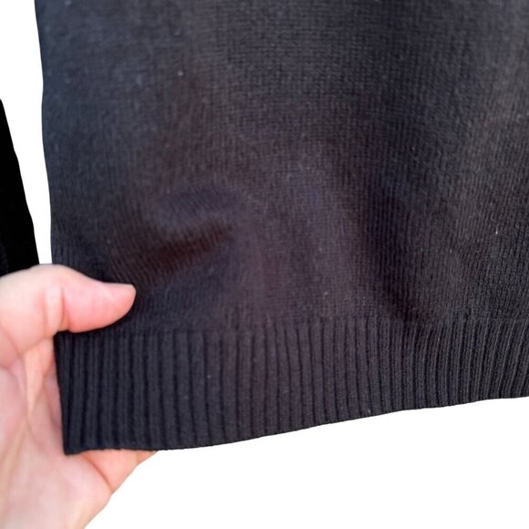 Express Vintage Y2K Womens Black Cable Knit Long Sleeve Button Henley Sweater S - Picture 9 of 9